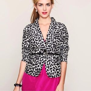 KATE SPADE Beverly Silk Animal Print Blazer